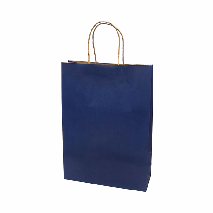 Dísztasak CREATIVE Classic Simple XL 31x42x11 cm kraft egyszínű sötétkék sodort füles