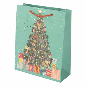 Karácsonyi dísztasak CREATIVE Deluxe Plus L 26x32x10 cm matt fóliás sodort füles