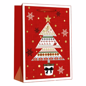 Dísztasak CREATIVE Delucm x e Plus cm x L 30cm x 42cm x 12 cm ünnepi mintás matt fóliás szalagfüles