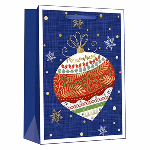 Dísztasak CREATIVE Delucm x e Plus cm x L 30cm x 42cm x 12 cm ünnepi mintás matt fóliás szalagfüles