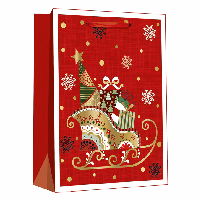 Dísztasak CREATIVE Delucm x e Plus cm x L 30cm x 42cm x 12 cm ünnepi mintás matt fóliás szalagfüles