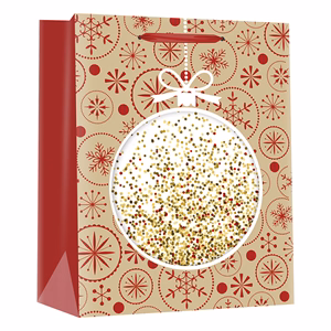 Dísztasak CREATIVE Deluxe Plus L 26x23x12 cm karácsonyi színes filteres szalagfüles