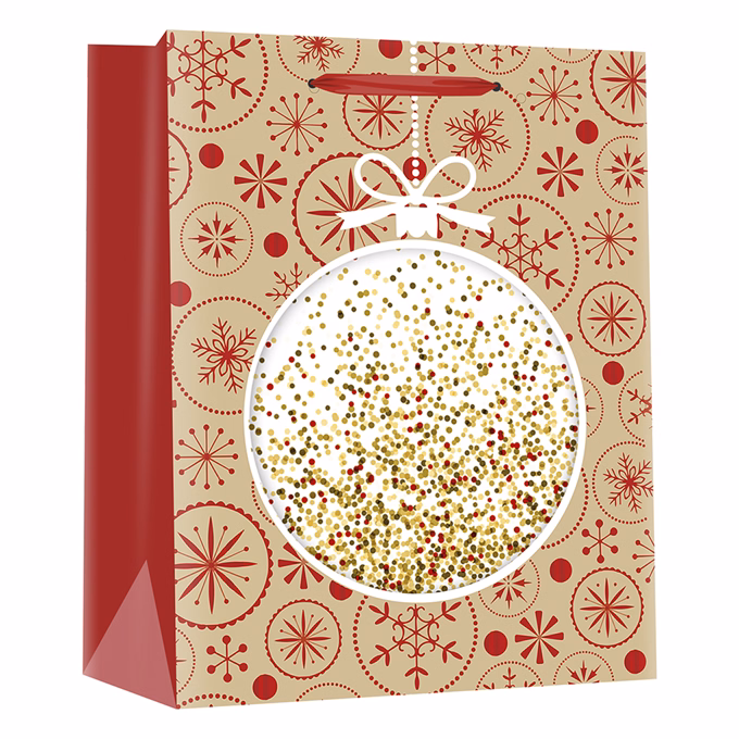 Dísztasak CREATIVE Deluxe Plus L 26x23x12 cm karácsonyi színes filteres szalagfüles