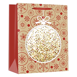 Karácsonyi dísztasak CREATIVE Deluxe Plus L 26x23x12 cm színes filteres szalagfüles