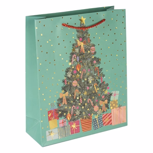 Karácsonyi dísztasak CREATIVE Deluxe Plus L 26x32x10 cm matt fóliás sodort füles