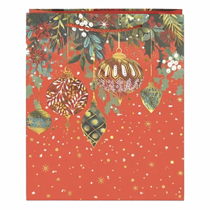 Karácsonyi dísztasak CREATIVE Deluxe Plus L 26x32x10 cm matt fóliás sodort füles