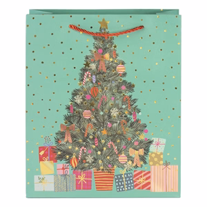 Karácsonyi dísztasak CREATIVE Deluxe Plus L 26x32x10 cm matt fóliás sodort füles