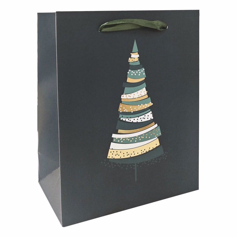 Karácsonyi dísztasak CREATIVE Deluxe Plus M 18x23x10 cm matt fóliás szalagfüles