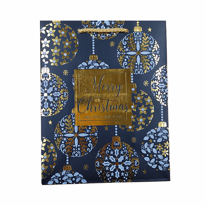 Dísztasak CREATIVE Deluxe Plus M 18x23x10 cm karácsonyi matt fóliás sodort füles