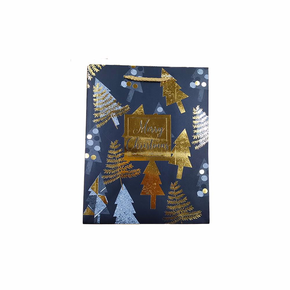 Dísztasak CREATIVE Deluxe Plus M 18x23x10 cm karácsonyi matt fóliás sodort füles