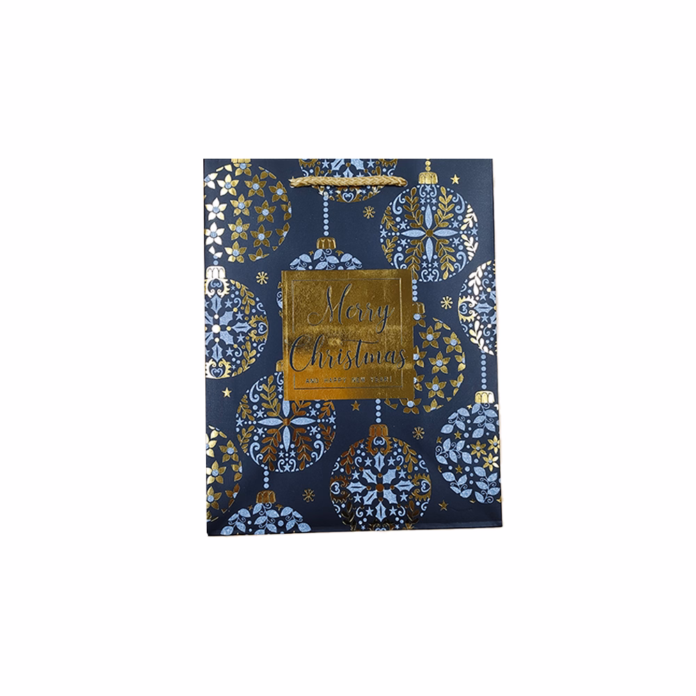 Dísztasak CREATIVE Deluxe Plus M 18x23x10 cm karácsonyi matt fóliás sodort füles