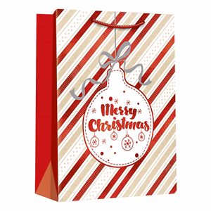 Dísztasak CREATIVE Deluxe Plus M 18x23x10 cm karácsonyi matt fóliás sodort füles