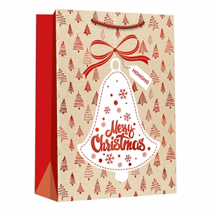 Dísztasak CREATIVE Deluxe Plus M 18x23x10 cm karácsonyi matt fóliás sodort füles