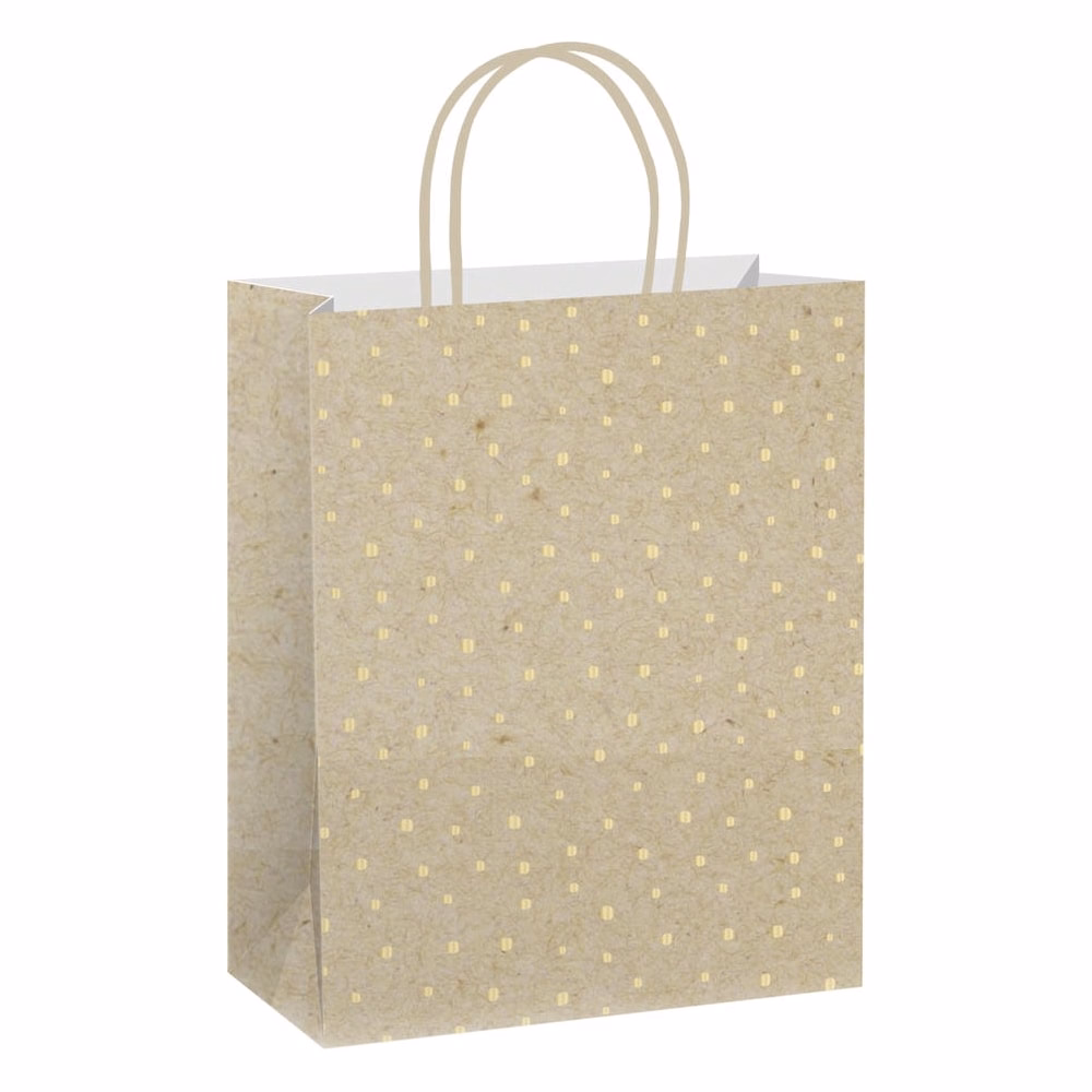 Karácsonyi dísztasak CREATIVE ECO Special Plus L 26x33x12 cm kraft fóliás apró mintás sodort füles
