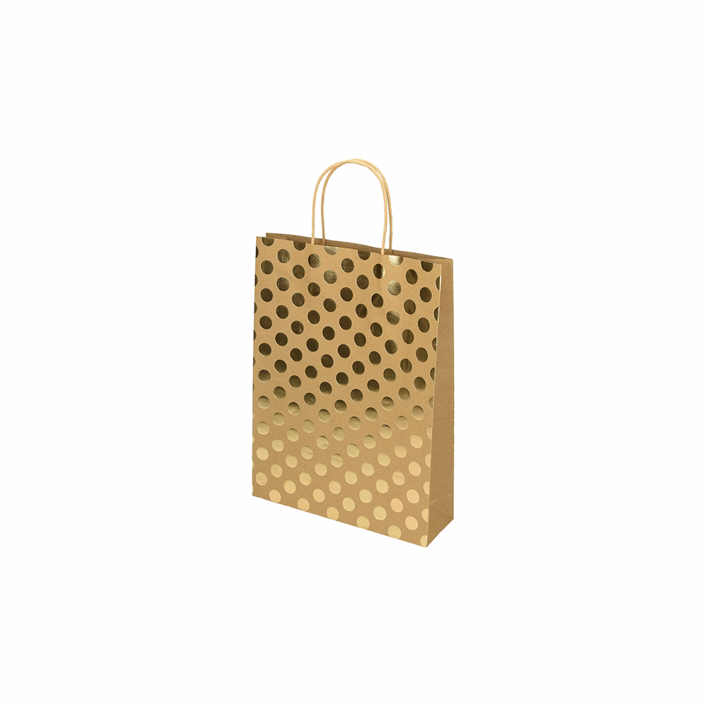 Dísztasak CREATIVE ECO Special Plus L 26x35x8 cm barna fóliás arany csíkos-pöttyös sodort füles Dísztasak CREATIVE ECO Special Plus L 26x35x8 cm barna fóliás arany csíkos-pöttyös sodort füles