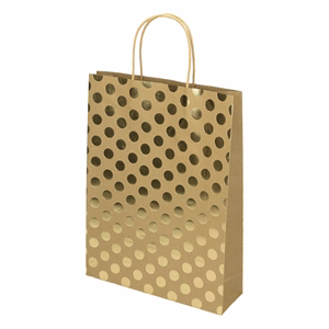 Dísztasak CREATIVE ECO Special Plus L 26x35x8 cm barna fóliás arany csíkos-pöttyös sodort füles Dísztasak CREATIVE ECO Special Plus L 26x35x8 cm barna fóliás arany csíkos-pöttyös sodort füles