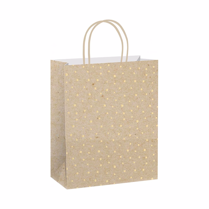 Dísztasak CREATIVE ECO Special Plus XL 33x45x10 cm kraft fóliás apró mintás sodort füles