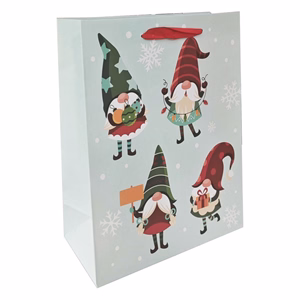 Karácsonyi dísztasak CREATIVE Special L 26x32x12 cm mikulás színes matt szalagfüles