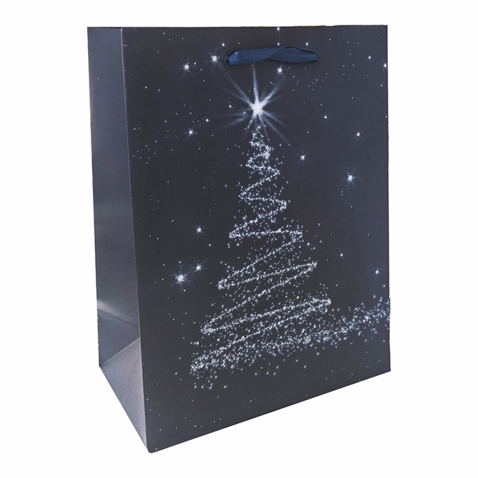 Dísztasak CREATIVE Special M 18x23x10 cm karácsonyfás matt szalagfüles