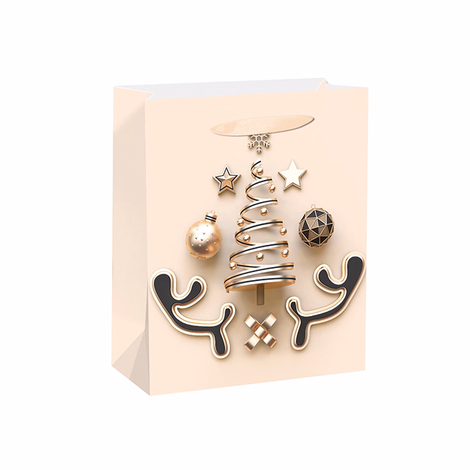 Dísztasak CREATIVE Special M 18x23x10 cm karácsonyi színes fényes szalagfüles