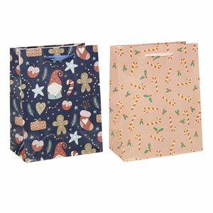 Dísztasak CREATIVE Special M 18x23x10 cm karácsonyi színes fényes szalagfüles