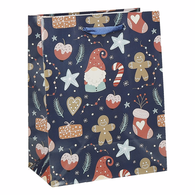 Dísztasak CREATIVE Special M 18x23x10 cm karácsonyi színes fényes szalagfüles