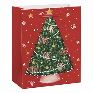Karácsonyi dísztasak CREATIVE Special M 18x23x10 cm színes fényes szalagfüles