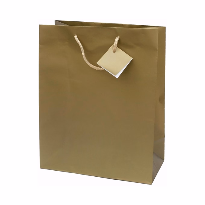 Dísztasak CREATIVE Special Simple L 26x32x12 cm egyszínű arany zsinórfüles