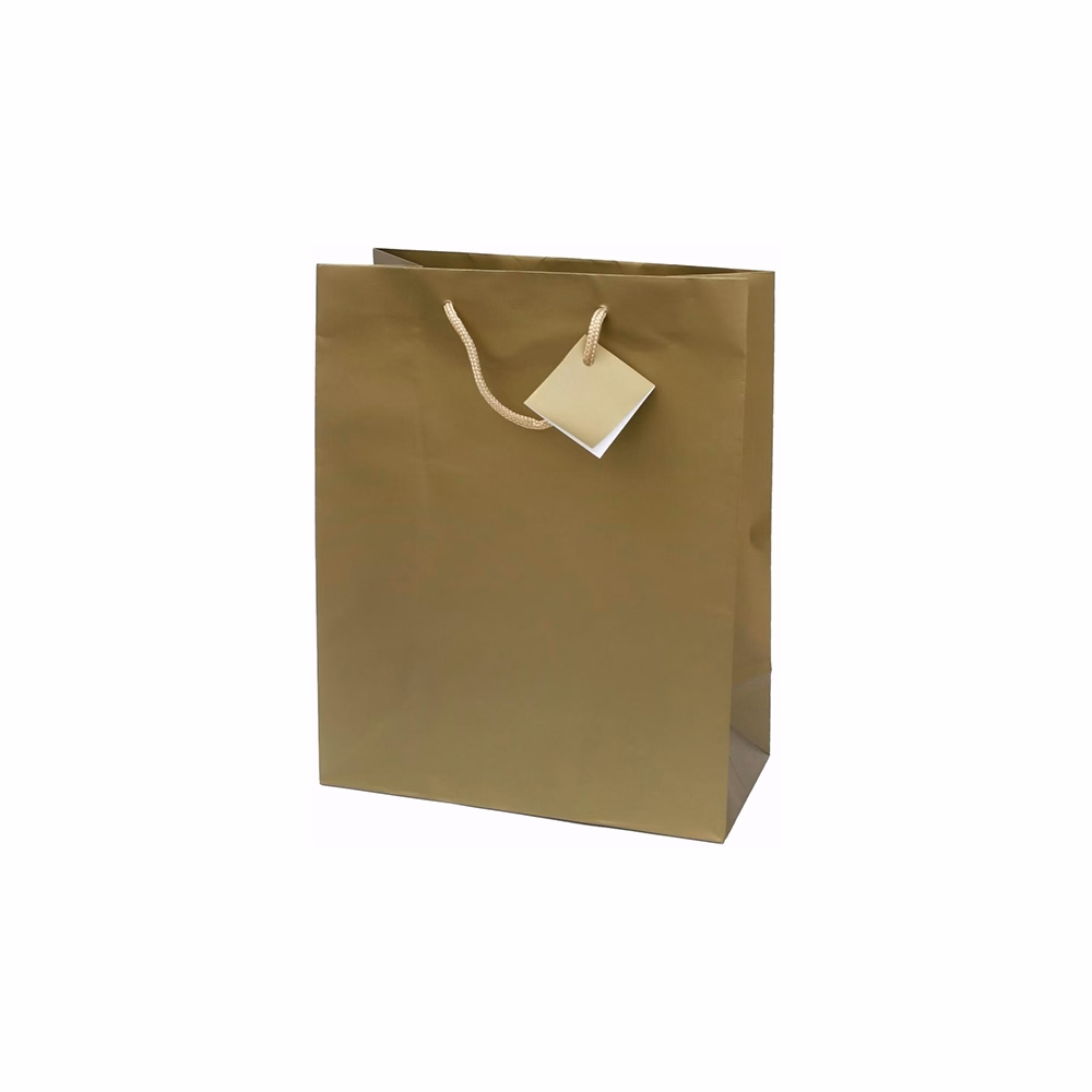 Dísztasak CREATIVE Special Simple L 26x32x12 cm egyszínű arany zsinórfüles
