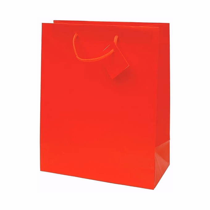 Dísztasak CREATIVE Special Simple L 26x32x12 cm egyszínű piros zsinórfüles