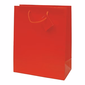 Dísztasak CREATIVE Special Simple L 26x32x12 cm egyszínű piros zsinórfüles