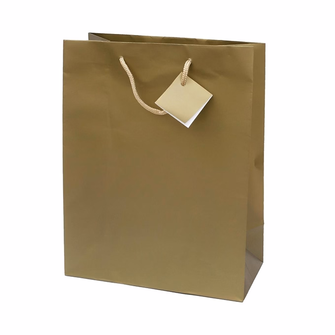 Dísztasak CREATIVE Special Simple M 18x23x10 cm egyszínű arany zsinórfüles