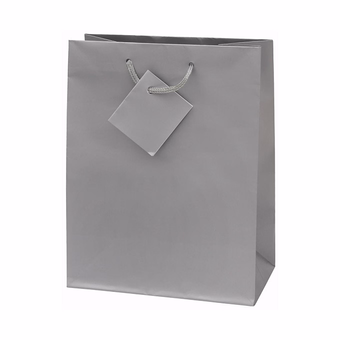 Dísztasak CREATIVE Special Simple M 18x23x10 cm egyszínű ezüst zsinórfüles