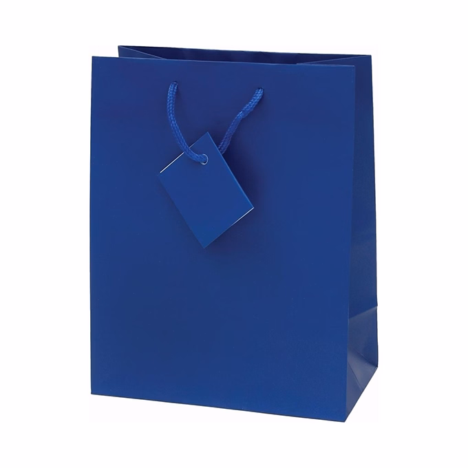 Dísztasak CREATIVE Special Simple M 18x23x10 cm egyszínű kék zsinórfüles