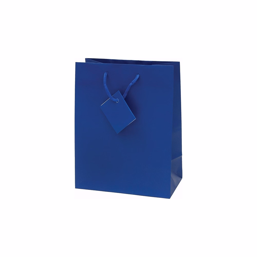 Dísztasak CREATIVE Special Simple M 18x23x10 cm egyszínű kék zsinórfüles