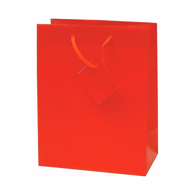 Dísztasak CREATIVE Special Simple M 18x23x10 cm egyszínű piros zsinórfüles