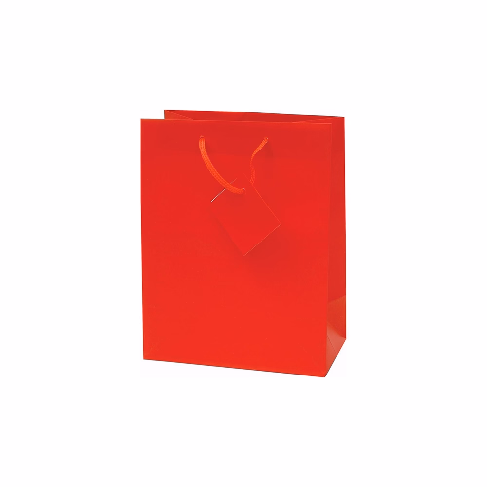 Dísztasak CREATIVE Special Simple M 18x23x10 cm egyszínű piros zsinórfüles