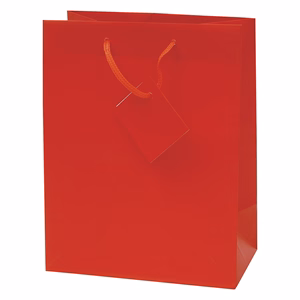 Dísztasak CREATIVE Special Simple M 18x23x10 cm egyszínű piros zsinórfüles