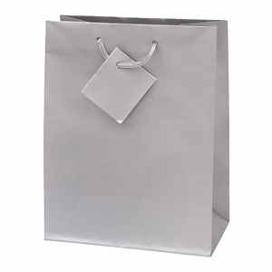 Dísztasak CREATIVE Special Simple S 11cm x 13cm x 6 cm egyszínű ezüst zsinórfüles