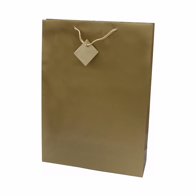 Dísztasak CREATIVE Special Simple XL 33x46x10 cm egyszínű arany zsinórfüles