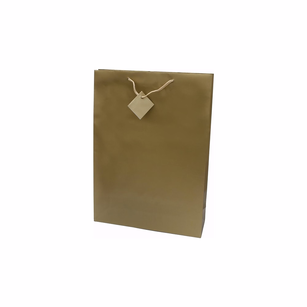 Dísztasak CREATIVE Special Simple XL 33x46x10 cm egyszínű arany zsinórfüles