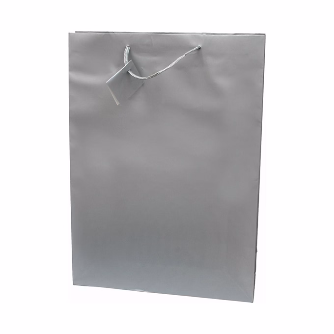 Dísztasak CREATIVE Special Simple XL 33x46x10 cm egyszínű ezüst zsinórfüles