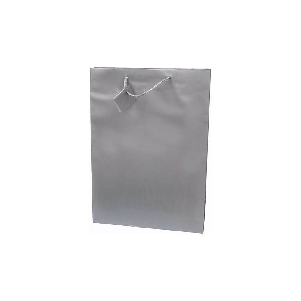 Dísztasak CREATIVE Special Simple XL 33x46x10 cm egyszínű ezüst zsinórfüles