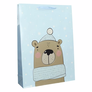 Karácsonyi dísztasak CREATIVE Special XL 33x45x16 cm állatos színes fényes szalagfüles