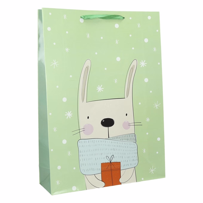 Karácsonyi dísztasak CREATIVE Special XL 33x45x16 cm állatos színes fényes szalagfüles