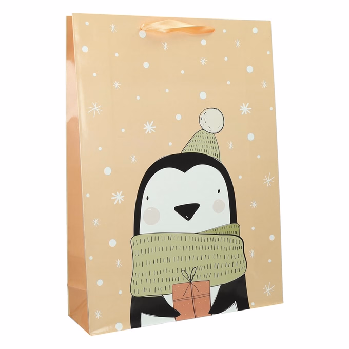 Karácsonyi dísztasak CREATIVE Special XL 33x45x16 cm állatos színes fényes szalagfüles