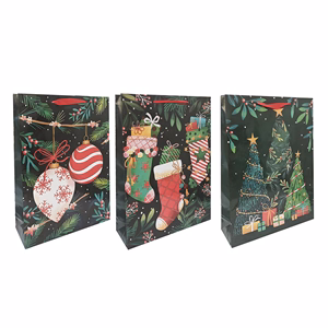 Dísztasak CREATIVE Special XL 33x45x16 cm karácsonyi színes fényes szalagfüles