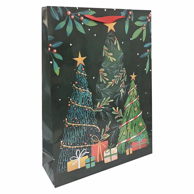 Dísztasak CREATIVE Special XL 33x45x16 cm karácsonyi színes fényes szalagfüles