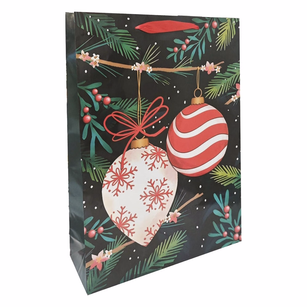 Karácsonyi dísztasak CREATIVE Special XL 33x45x16 cm színes fényes szalagfüles