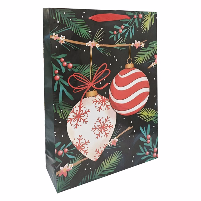 Karácsonyi dísztasak CREATIVE Special XL 33x45x16 cm színes fényes szalagfüles